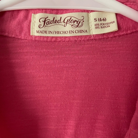 Pink collared button down tank top - Picture 3 of 3